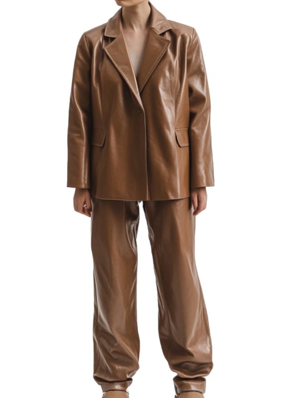 Delilah Leather Brown Jacket - Women Leather Jacket Brown