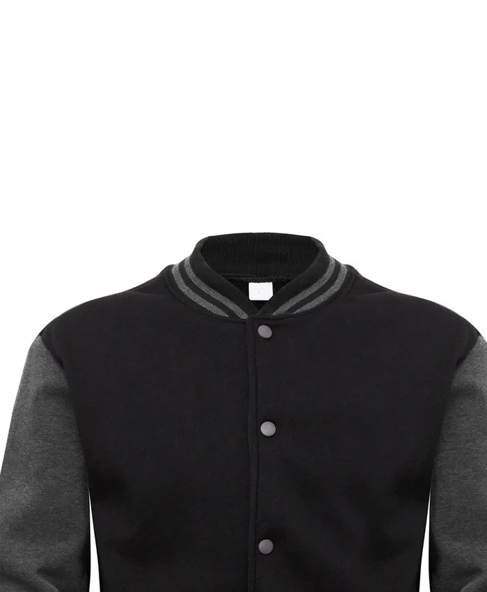 Douglas Men Black Wool Baseball Jacket  - Recreated