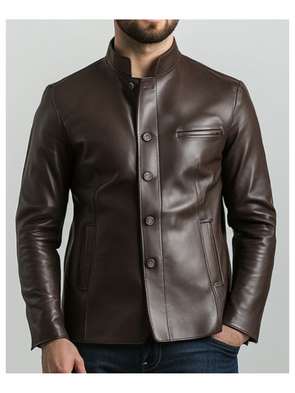 Edward Leather Brown Jacket - Men Leather Jacket Brown