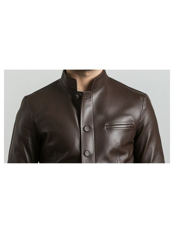 Edward Leather Brown Jacket - Men Leather Jacket Brown