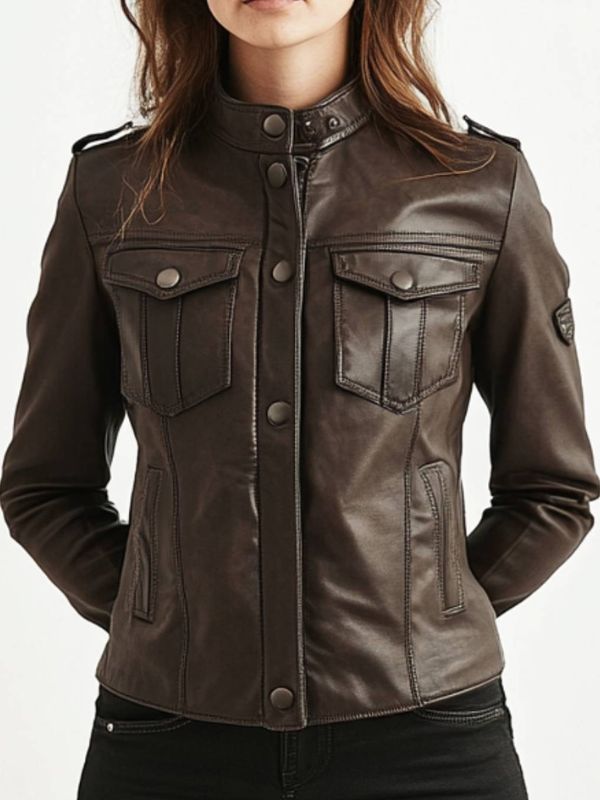 Elsie Leather Brown Jacket - Women Leather Jacket Brown