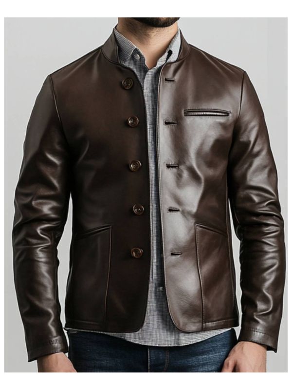 Evelyn Leather Brown Jacket - Men Leather Jacket Brown