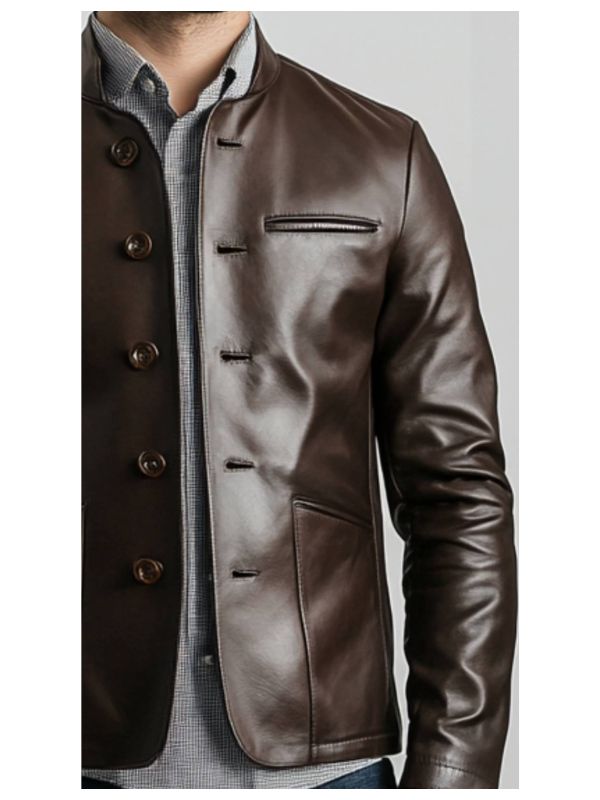 Evelyn Leather Brown Jacket - Men Leather Jacket Brown