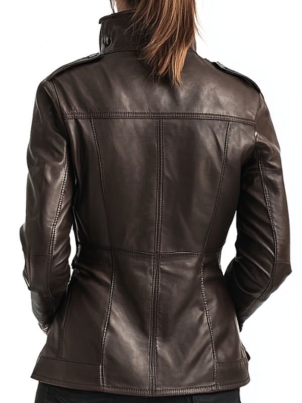 Evelyn Leather Brown Jacket - Women Leather Jacket Brown
