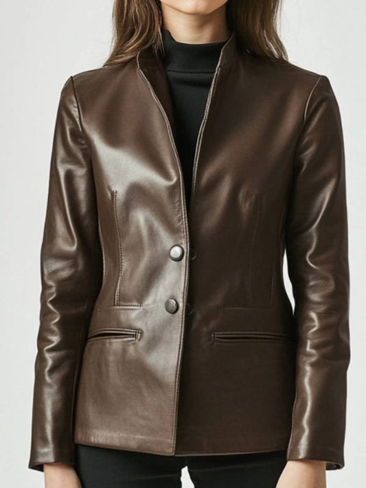 Evie Leather Brown Jacket - Women Leather Jacket Brown