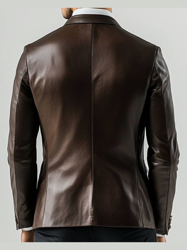 Finley Brown Leather Blazer - Leather Blazer for Men Brown