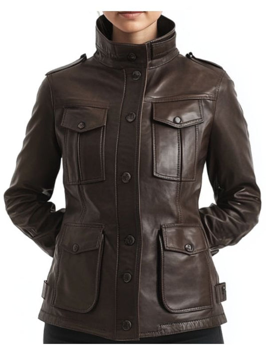 Florence Leather Brown Jacket - Women Leather Jacket Brown