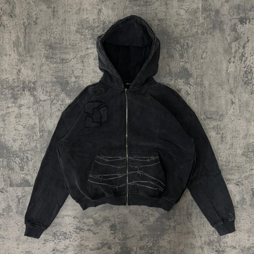 Ditch Barbed Wire Zip-Up Hoodie