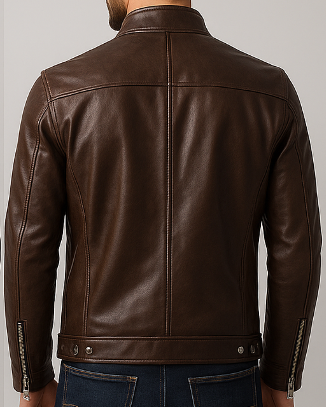 William Leather Brown Jacket - Men Leather Jacket Brown