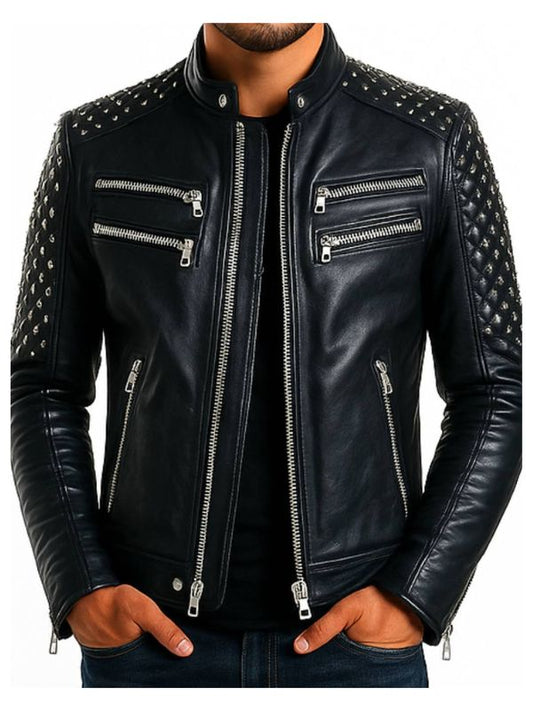 Grayson Black Leather Jacket - Men Leather Jacket Black