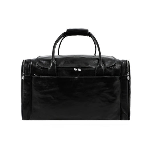 Handmade Black Large Duffle Bag For Mens