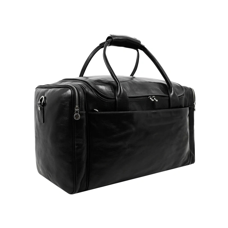 Handmade Black Large Duffle Bag For Mens