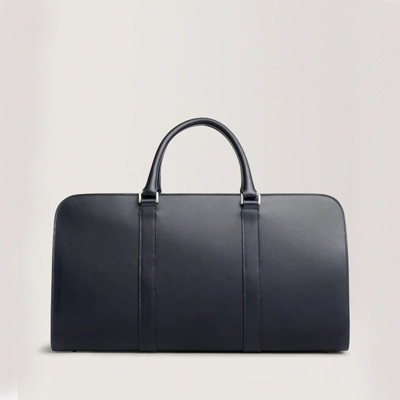 Handmade Leather Blue Weekender Bag For Men’s