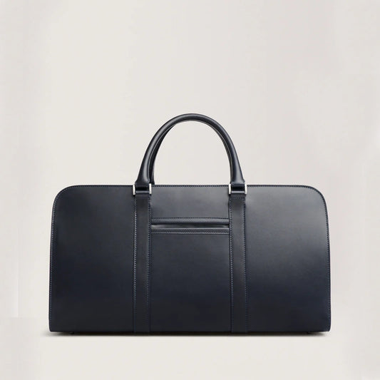 Handmade Leather Blue Weekender Bag For Men’s