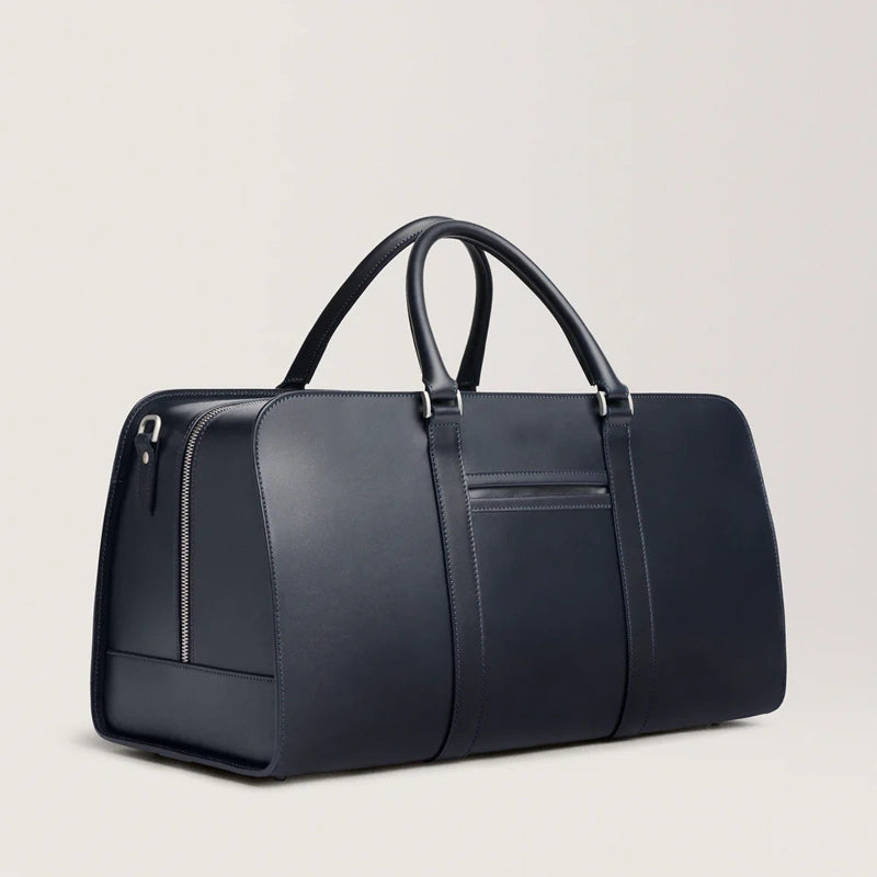 Handmade Leather Blue Weekender Bag For Men’s