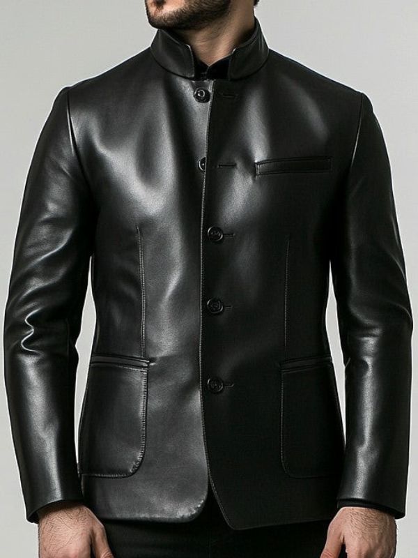 Harold Black Premium Leather Blazer - Black Leather Jacket