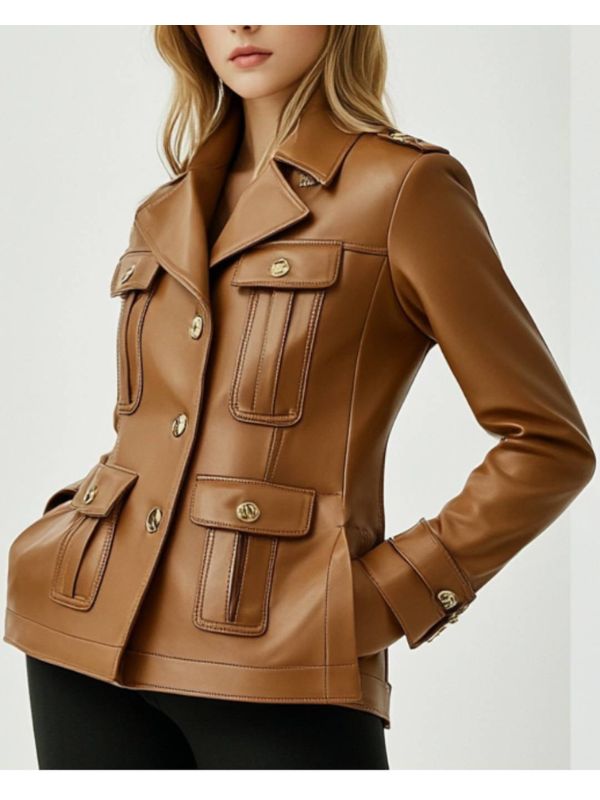 Harper Leather Brown Jacket - Women Leather Jacket Brown