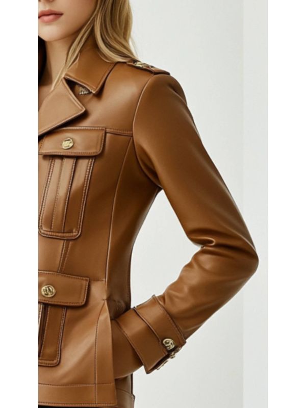 Harper Leather Brown Jacket - Women Leather Jacket Brown