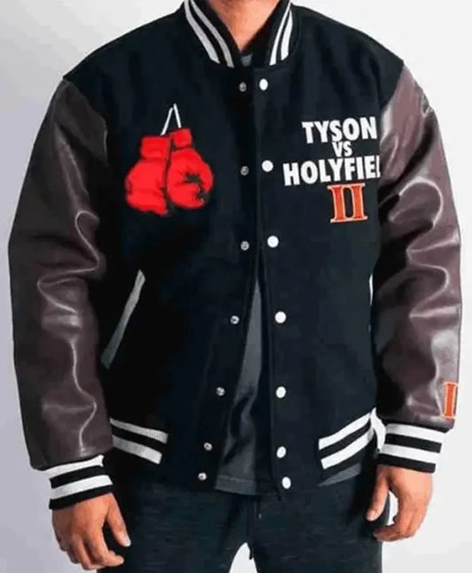 Headgear Tyson Vs Holyfield Varsity Jacket  - Recreated