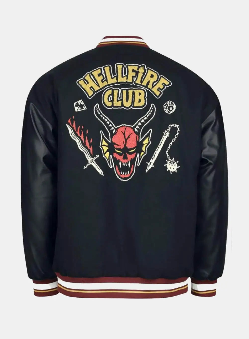Hellfire Club Black Wool Varsity Jacket