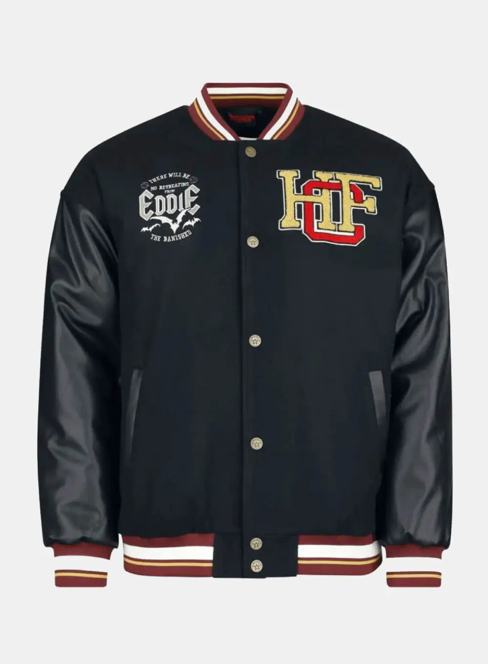Hellfire Club Black Wool Varsity Jacket