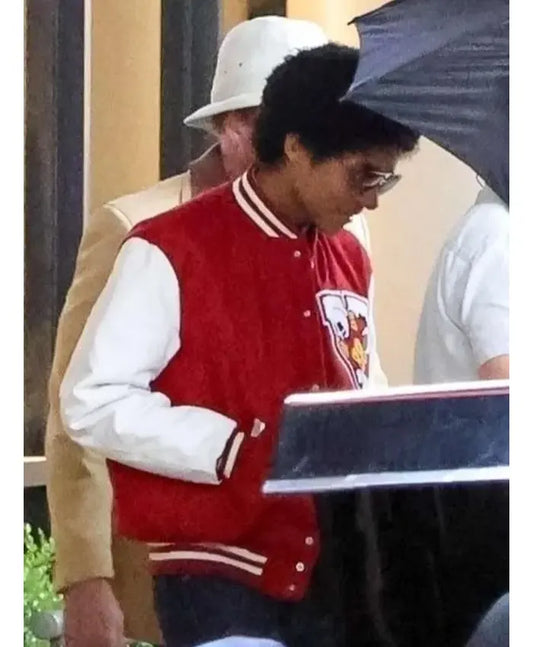 Jaafar Jackson Michael Red Varsity Jacket  - Recreated