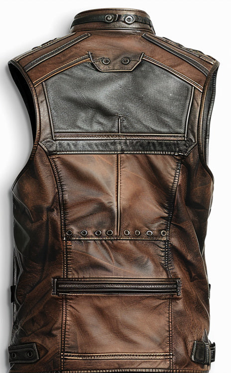 Jack Brown Distressed Leather Vest – Men’s Leather Vest