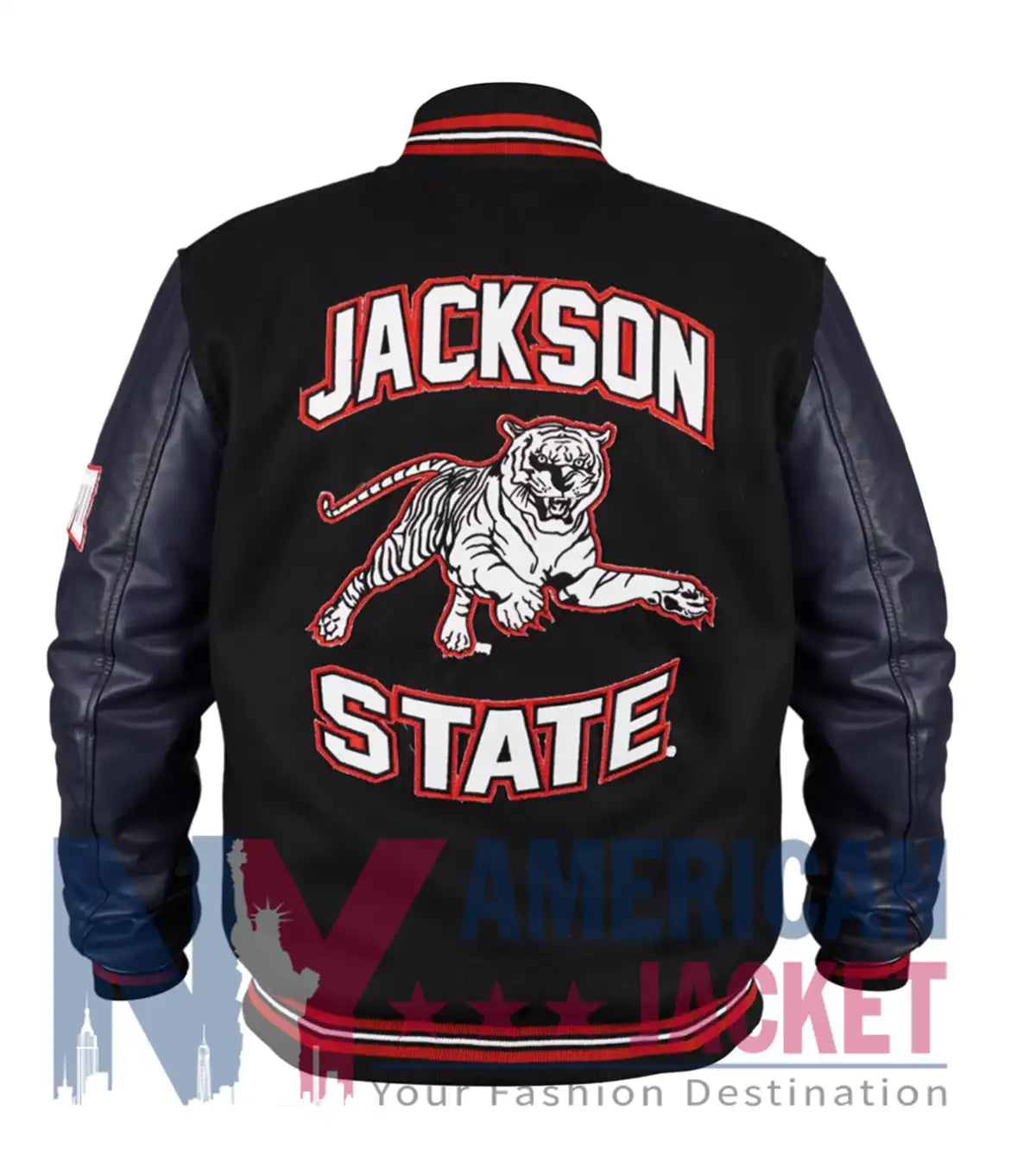 Jackson State University Navy Varsity Jacket  - Recreated