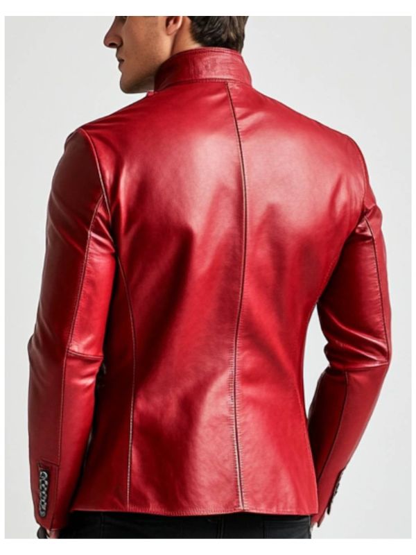 Joshua Red Leather Jacket - Leather Jacket for Men Red