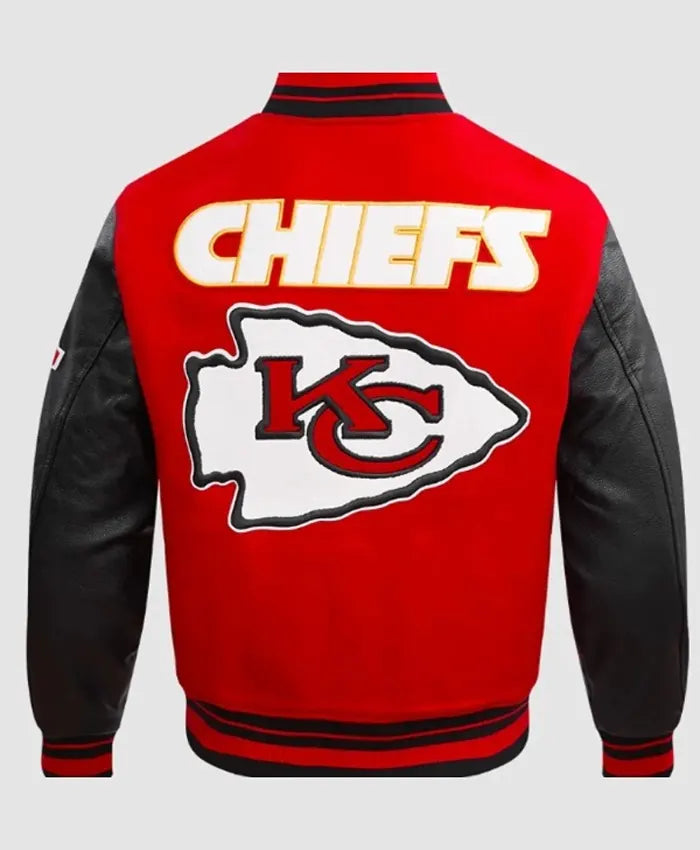KC Chiefs Retro Classic Red And Black Varsity Jacket  - Recreated