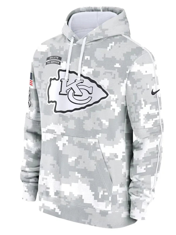 2024 Kansas City Chiefs Arctic Camo Salute to Service Hoodie