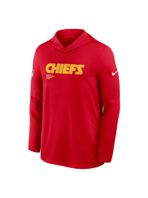 Kansas City Chiefs Sideline Performance Long Sleeve Hoodie T-Shirt