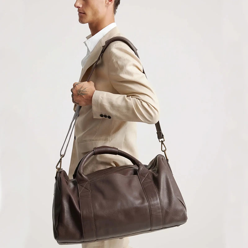 Leather Duffle Bag Mens