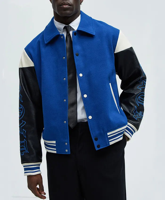 Lettermen Men’s Royal Blue Varsity Jacket  - Recreated