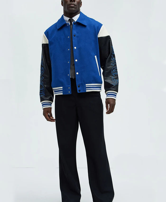 Lettermen Men’s Royal Blue Varsity Jacket  - Recreated