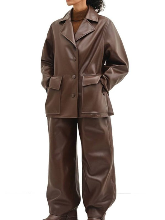 Lily Leather Brown Jacket - Women Leather Jacket Brown