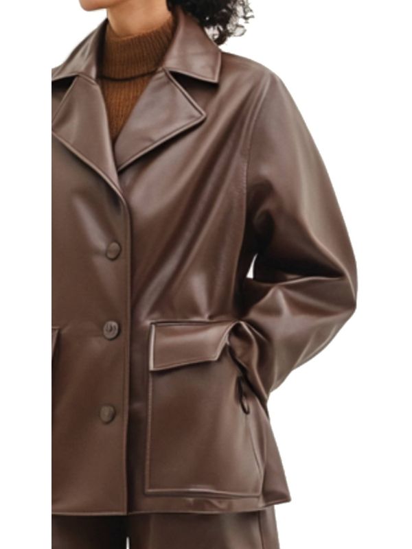 Lily Leather Brown Jacket - Women Leather Jacket Brown