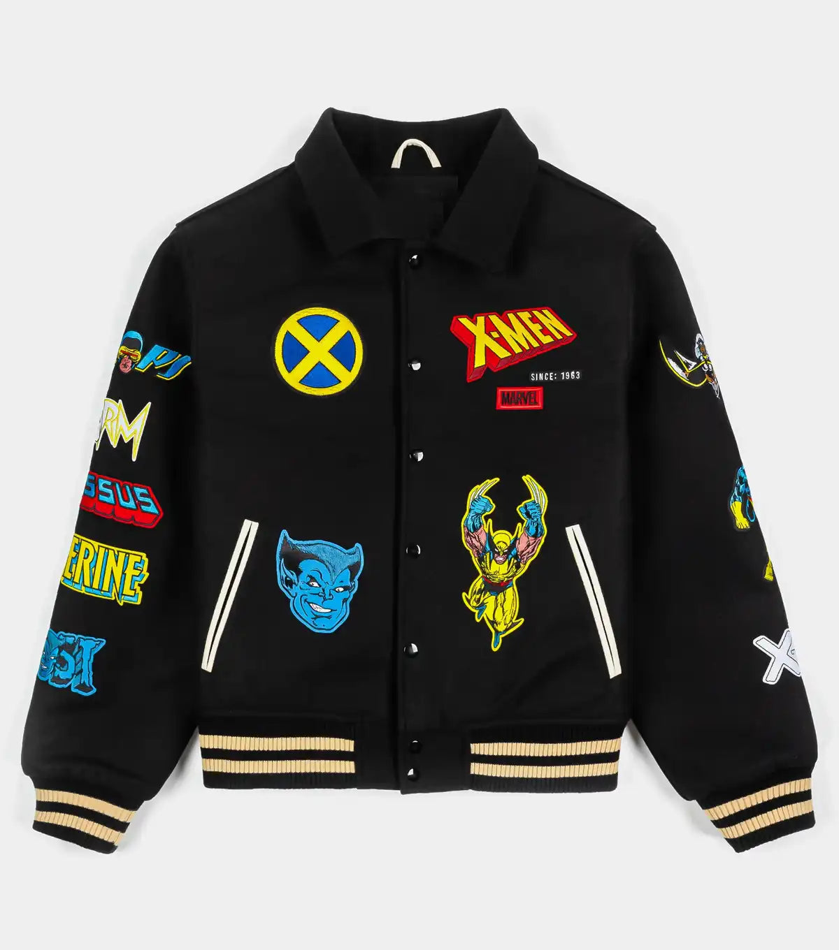Marvel Team X Men Black Varsity Jacket  - Recreated