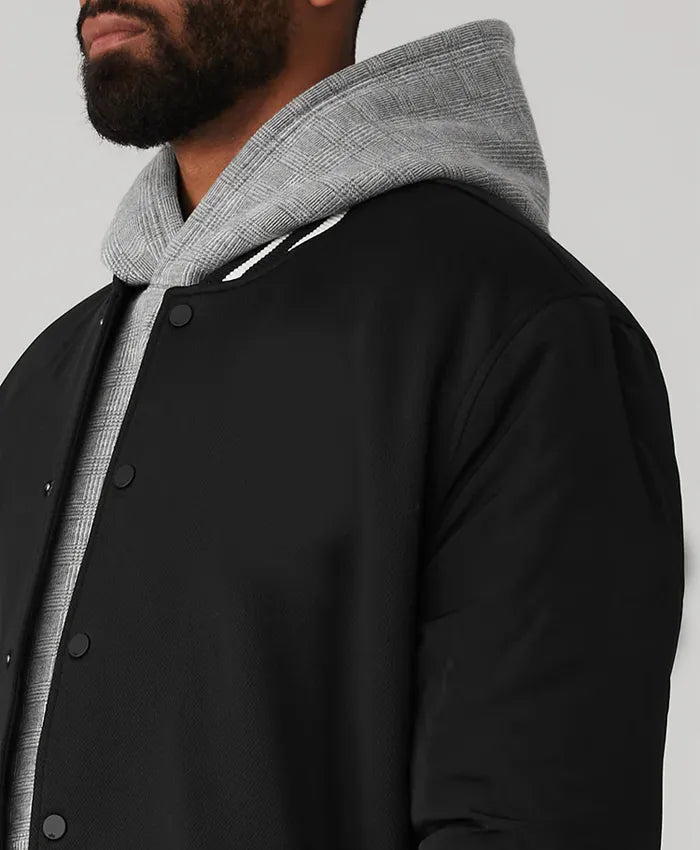Men’s Black Vintage Varsity Jacket  - Recreated