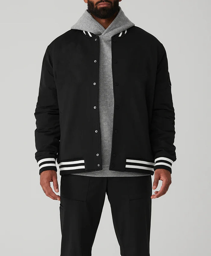 Men’s Black Vintage Varsity Jacket  - Recreated