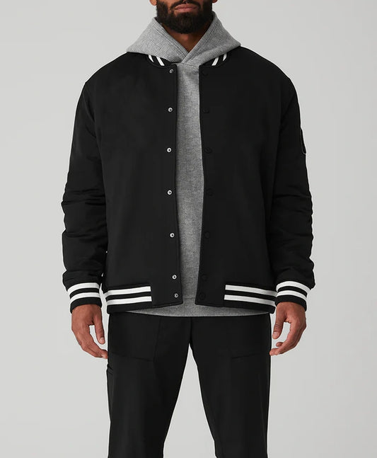 Men’s Black Vintage Varsity Jacket  - Recreated