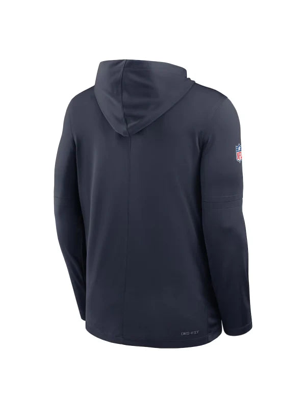 Chicago Bear Sideline Performance Long Sleeve Hoodie T-Shirt