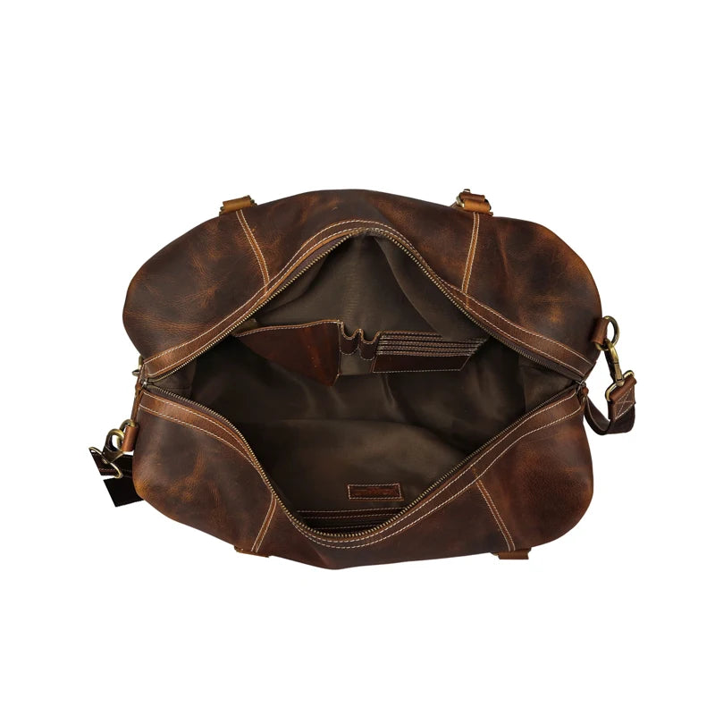 Men’s Distressed Brown Casual Weekender Bag