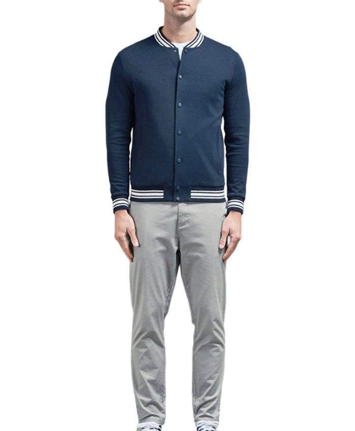 Men’s Navy Blue Lettermen Varsity Jacket  - Recreated