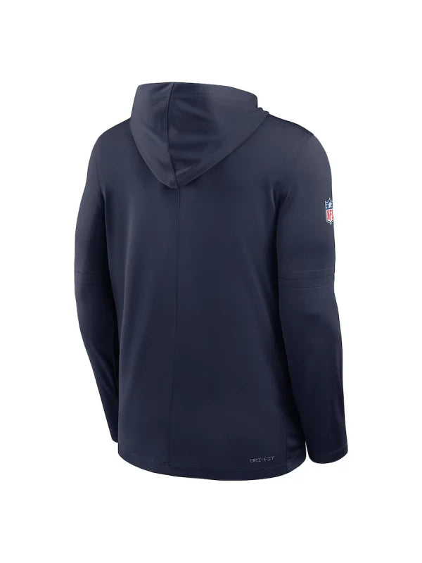 New England Patriots Sideline Performance Long Sleeve Hoodie T-Shirt