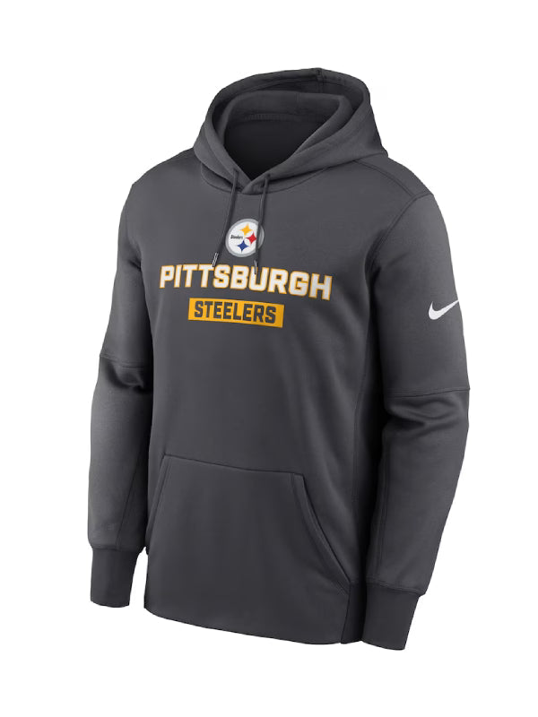 Pittsburgh Steelers Nike Anthracite Toss Sweep Performance Hoodie