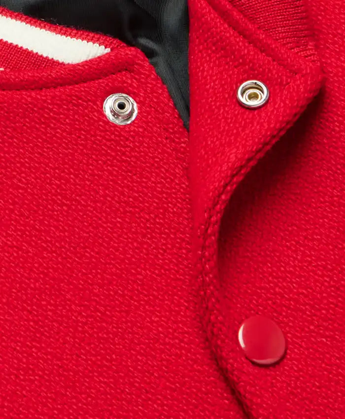Men’s Red Lettermen Wool Varsity Jacket  - Recreated