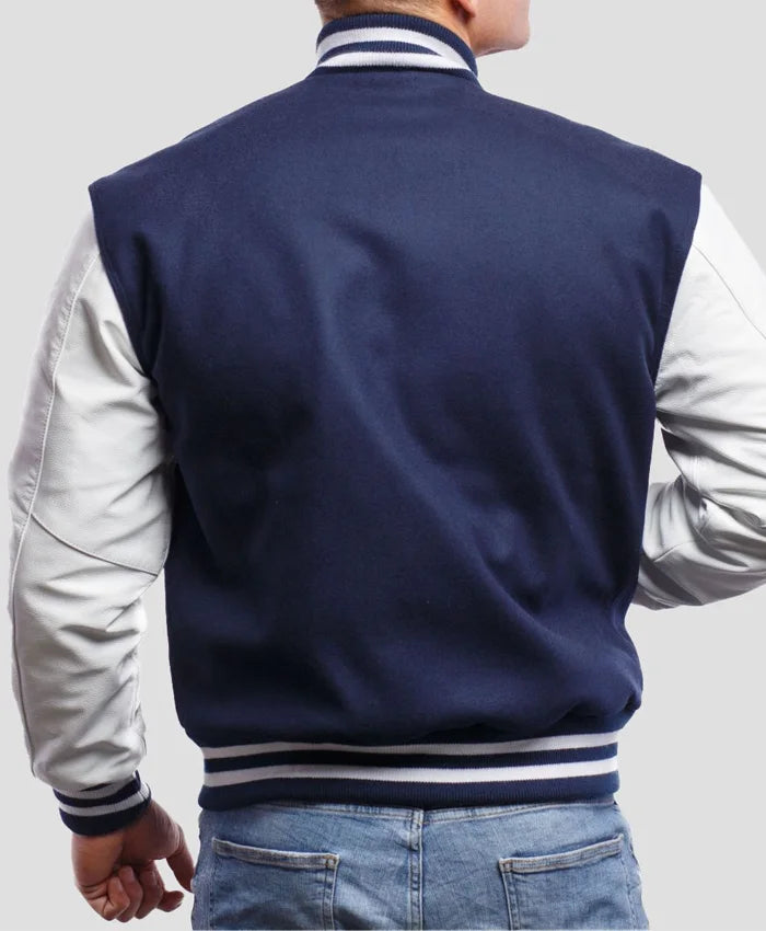 Men’s Royal Blue Varsity Lettermen Jacket  - Recreated