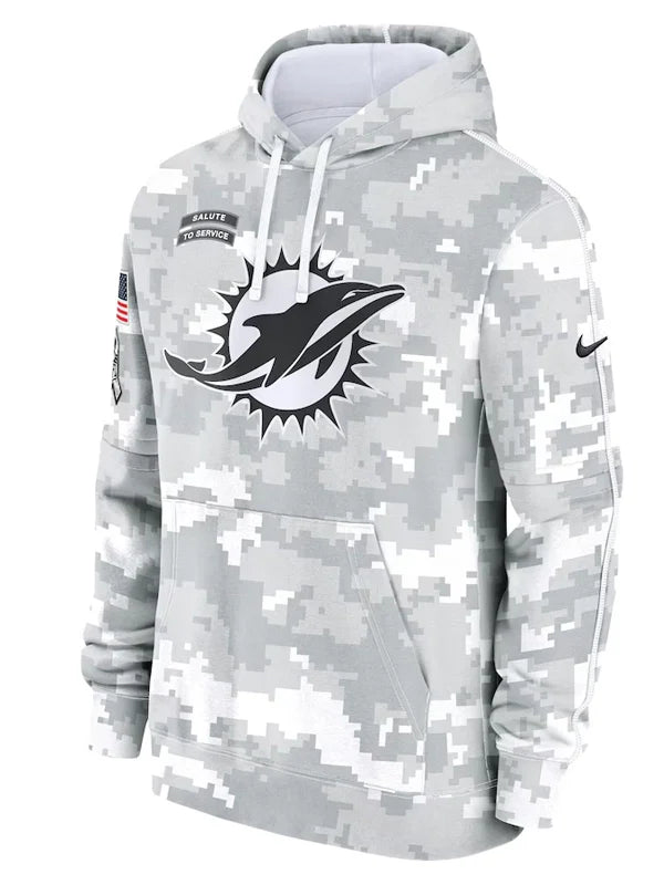 2024 Miami Dolphins Arctic Camo Salute to Service Hoodie