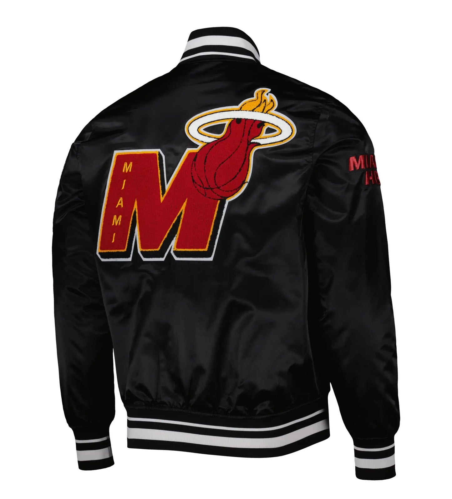 Miami Heat Mashup Logo Black Varsity Jacket  - Recreated